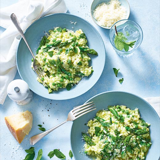 Asparagus, Pea and Mint Risotto  