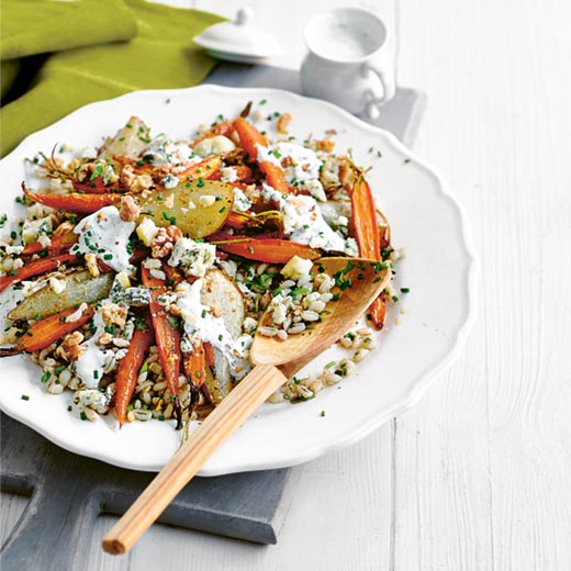 Barley, Roast Carrot and Blue Cheese Salad