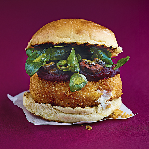 Fried Goat’s Cheese and Beetroot Bun 