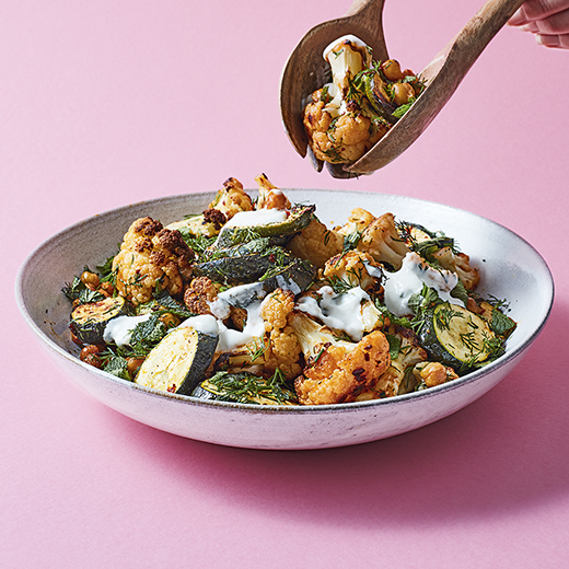 Spiced Courgette, Cauliflower and Chickpea Salad 