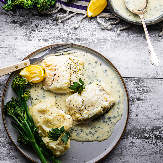 Poached Fish In Parsley Sauce