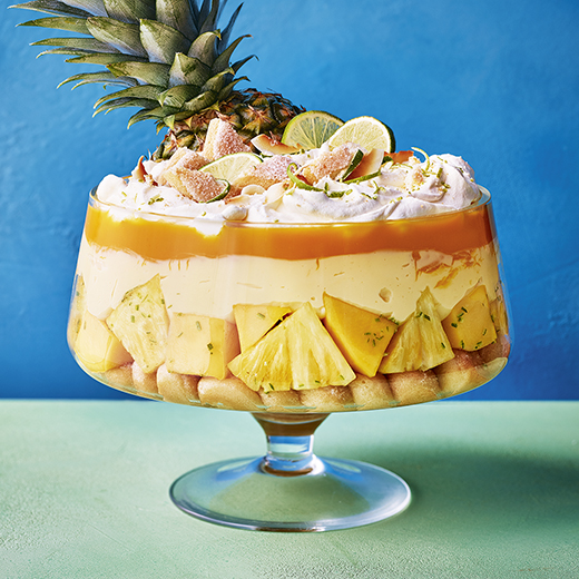 Pineapple, Mango and Coconut Trifle
