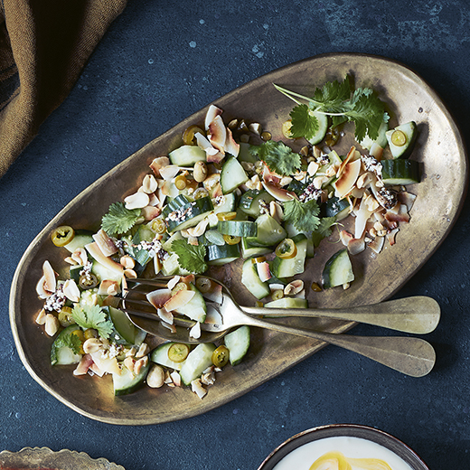 Spiced Cucumber, Peanut and Coconut Salad  