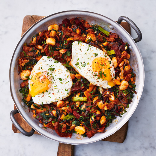 Bean, Bacon and Beetroot Hash