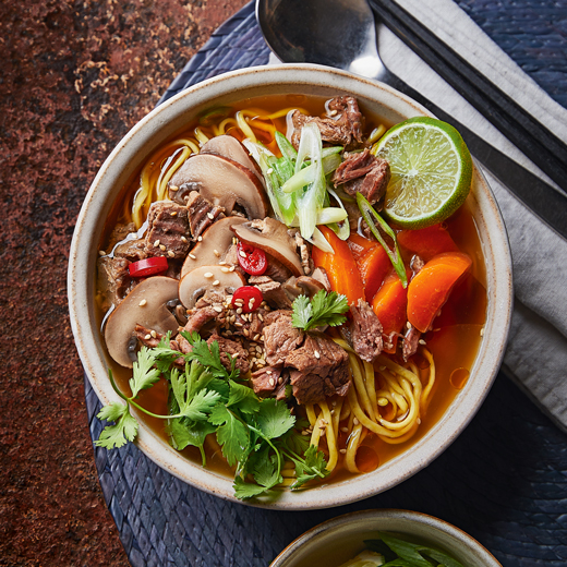 Beef Shin Broth with Ginger, Chilli and Noodles