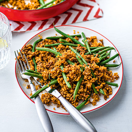 Beef Bulgur and Couscous with Green Beans 