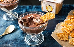 Tideford Organics’ Vegan Chocolate + Miso Mousse with Sesame Brittle