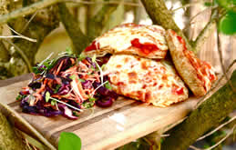 Pitta Bread Pizzas and Crunchy Coleslaw