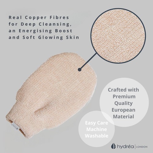 Hydrea London Copper Glow Exfoliating Spa Mitt  