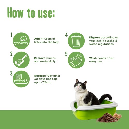 Natures Calling Natural Cat Litter Litter Pouch Walnut Shells Grain Free