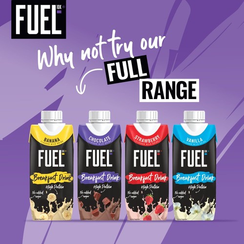 FUEL 10K Vanilla High Protein Milk Breakfast Shake Drink