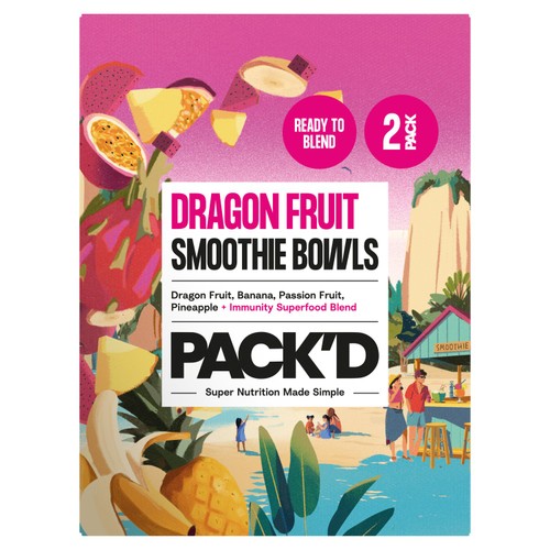 PACK'D Dragon Fruit Immunity Smoothie Bowls