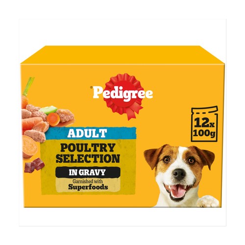 Pedigree Adult Wet Dog Food Pouches Mixed Varieties in Gravy