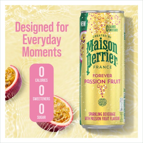 Maison Perrier Passion Fruit Refreshing Flavoured Sparkling Water 4x330ml