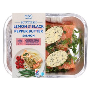 Cook With M&S Salmon Fillets with Lemon & Pepper Butter