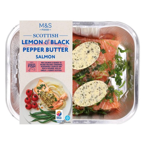 Cook With M&S Salmon Fillets with Lemon & Pepper Butter