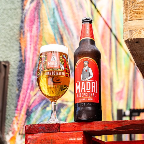 Madri Excepcional Premium Lager Beer Bottle 