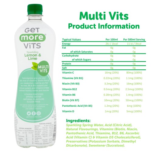 Get More Multivitamins Sparkling Water Lemon & Lime