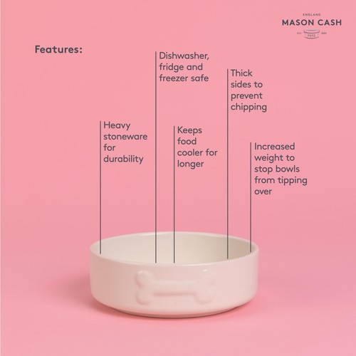 Mason Cash Colour Mix Cream Dog Bowl 15cm