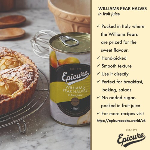 Epicure Williams Pear Halves in Fruit Juice