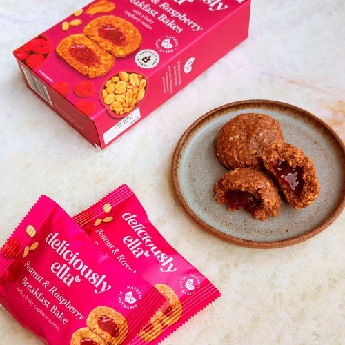 Deliciously Ella Peanut Butter & Raspberry Breakfast Bakes Multipack