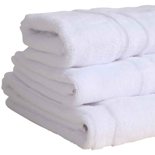 M&S Luxury Egyptian Cotton Striped Bath Towel, White