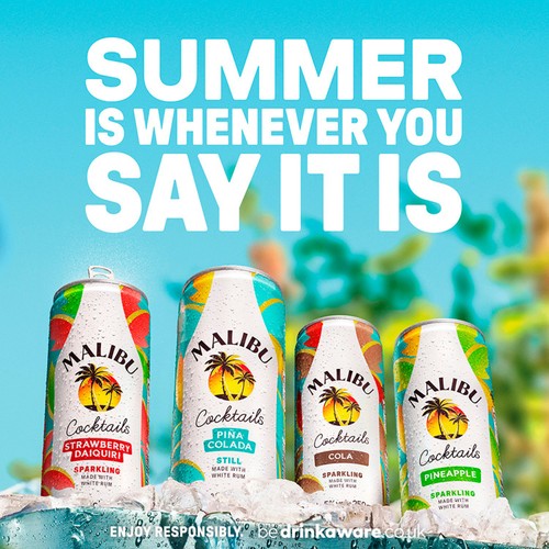 Malibu Strawberry Daquiri Cocktail Pre-Mixed Can