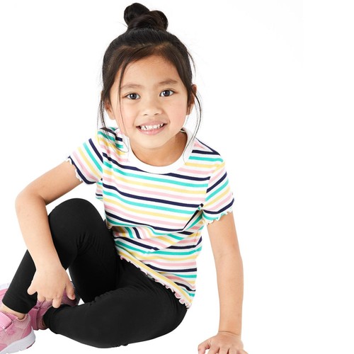 M&S Girls Cotton With Stretch Plain Leggings 3-4 Years, Black