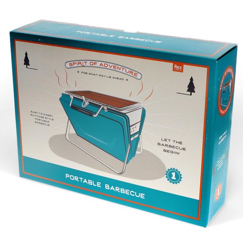 Rex London Portable Suitcase BBQ Petrol Blue