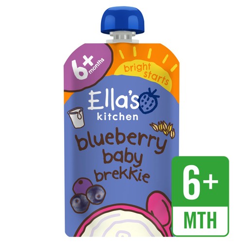 Ella's Kitchen Blueberry + Pear Baby Brekkie Food Breakfast Pouch 6+ Months