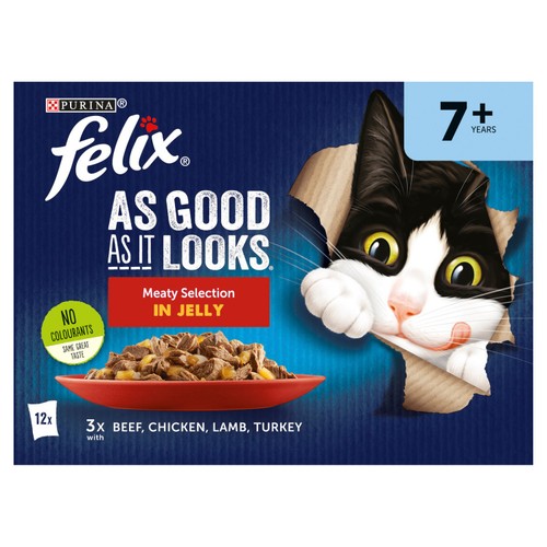 Felix As Good As it Looks Senior 7+ Meat in Jelly Wet Cat Food
