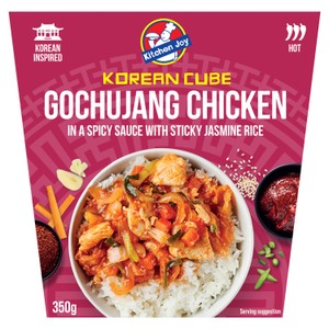 Kitchen Joy Korean cube Gochujang Chicken in a Spicy sauce with Sticky Jasmine Rice 350g