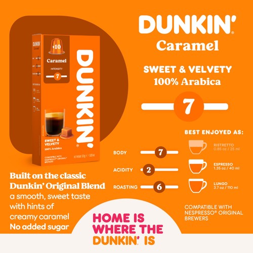 Dunkin Caramel Nespresso Compatible Coffee Pods