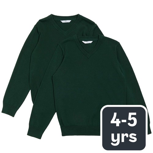 M&S Unisex 2Pk Cotton Jumper with Staynew 4-5 Y