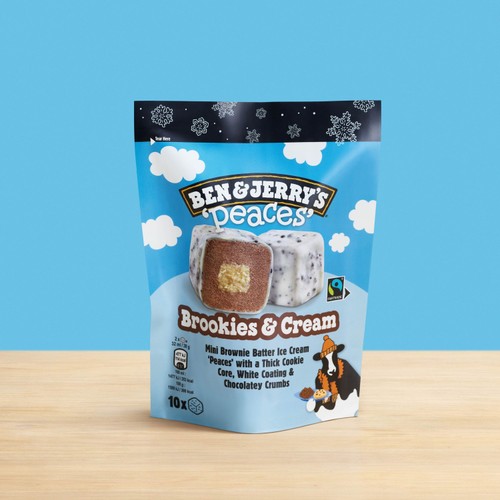 Ben & Jerry's Brookies & Cream Peaces Ice Cream Frozen Snack