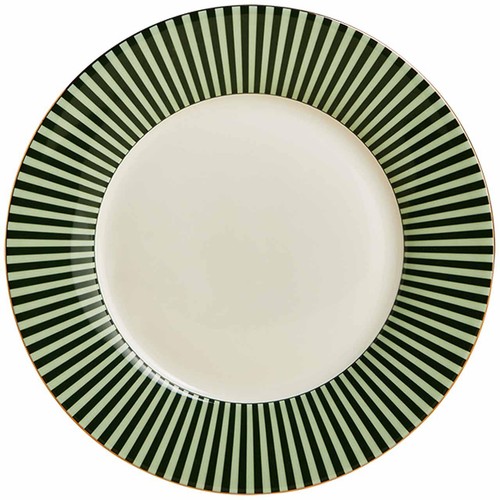 M&S Hampton Stripe Side Plate, Green
