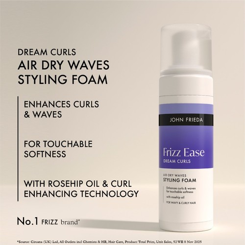John Frieda Frizz Ease Dream Curls Air Dry Waves Styling Foam