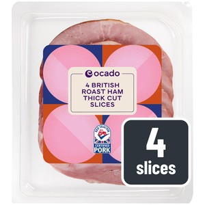 Ocado British Roast Ham Thick Cut 4 Slices