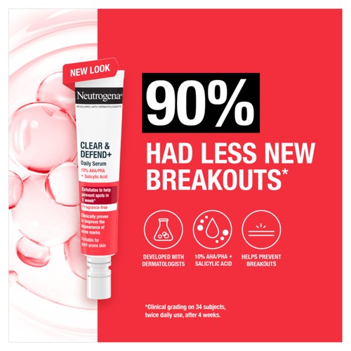 Neutrogena Clear and Defend+ Serum 10% with AHA/PHA + Salicylic Acid 