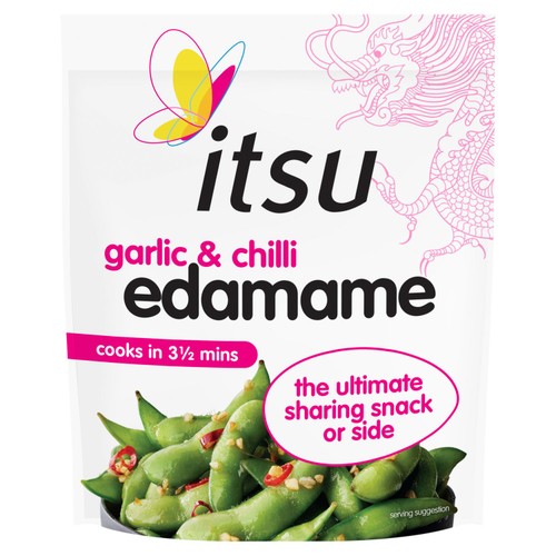 itsu garlic & chilli tumbled edamame
