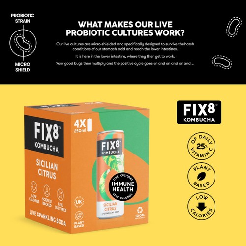 Fix8 Sicilian Citrus Kombucha Multipack