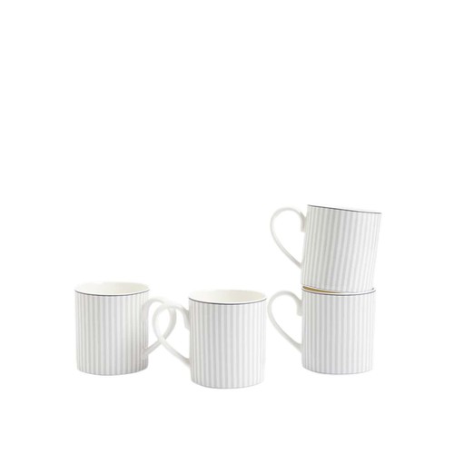 M&S Hampton Stripe Mugs, Grey