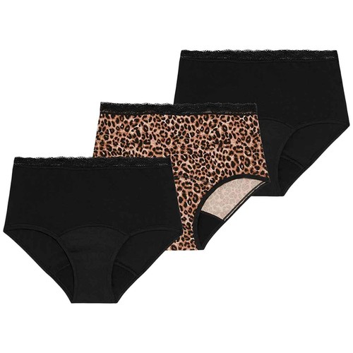 M&S Womens Heavy Absorbency Period Full Briefs, Size 18, Black Mix