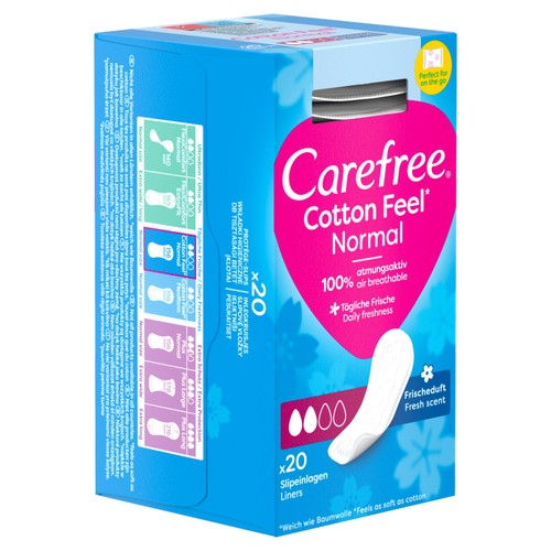 Carefree Cotton Fresh Scented Breathable Pantyliners Single Wrapped
