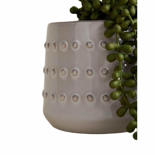 M&S String of Pearls in Bobble Ceramic Pot, Green
