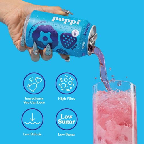 Poppi Wild Berry Soda Cans