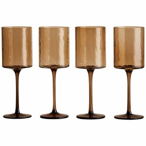 M&S Hammered Wine Glasses, Brown