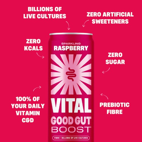VITAL Gut Health Raspberry Soda