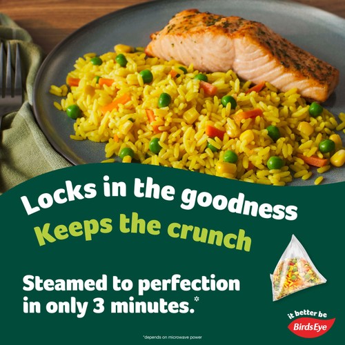 Birds Eye Steamfresh 2 Golden Vegetable Rice Steam Bags