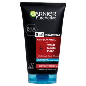 Garnier Pure Active 3in1 Charcoal Blackhead Face Mask Scrub & Wash
